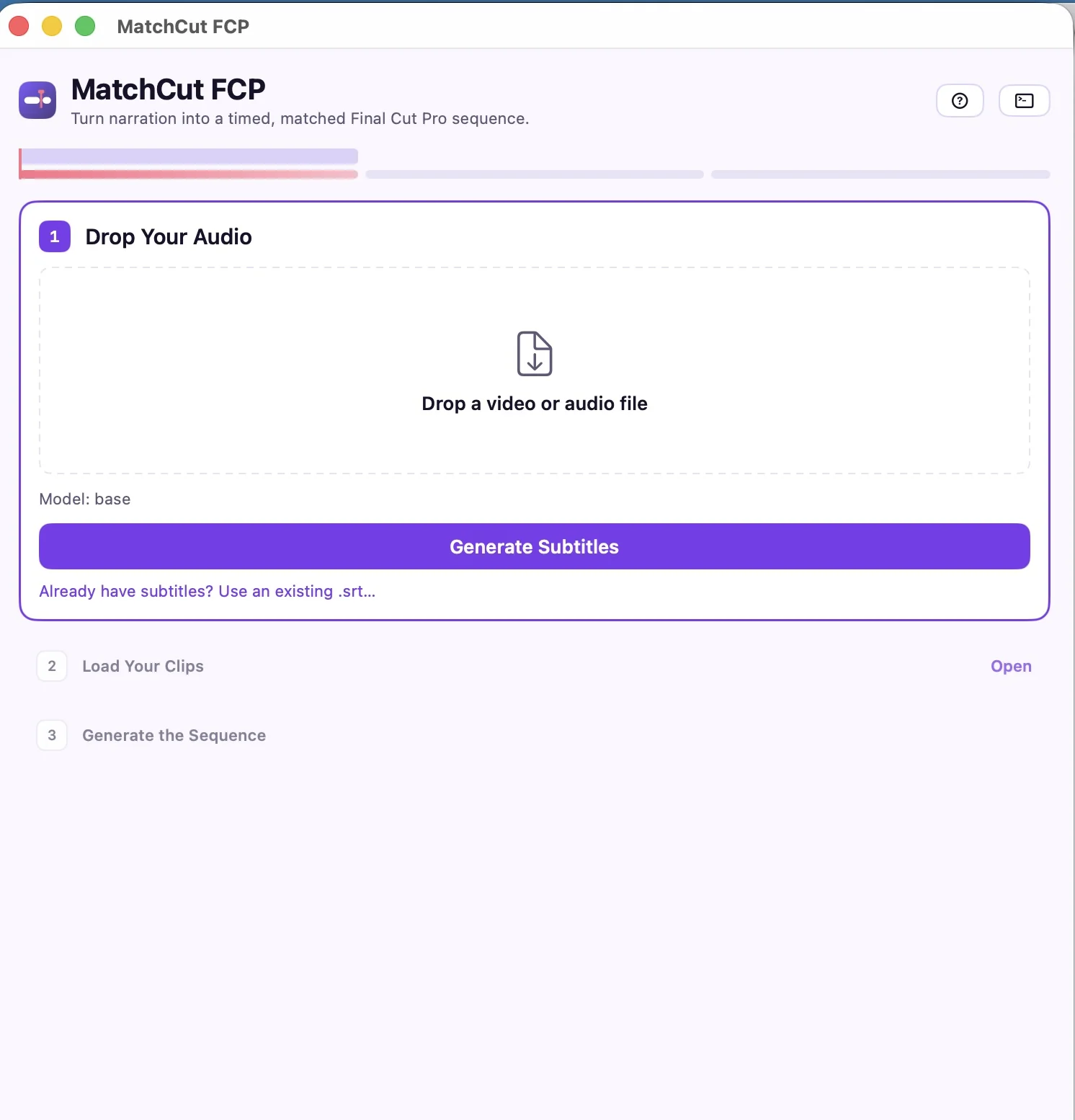 MatchCut FCP screenshot